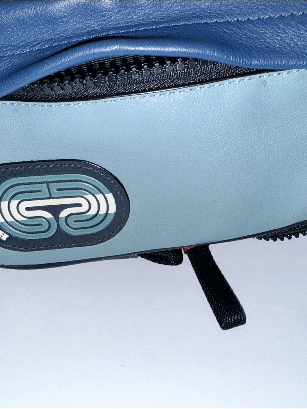 Coach Teal and Navy Leather Belt Pouch with Signature Patch - Picture 10 of 10